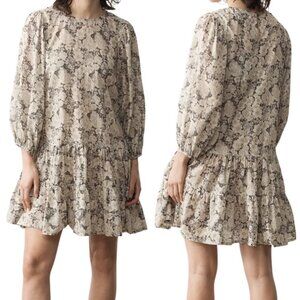 Soleiluna Sydney Floating Cotton Drop Waist Mini Dress in Vintage Blooms Size L